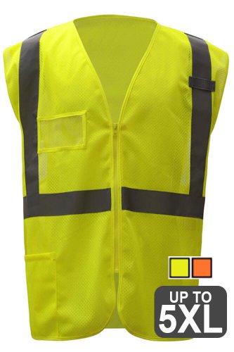 Gss Class 2 Mesh Zipper Safety Vest With Id Pocket 2329