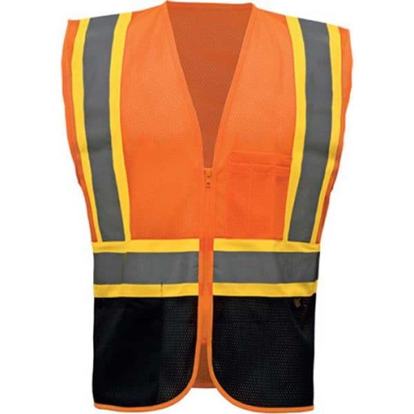 Safety Orange Black Bottom Safety Vest