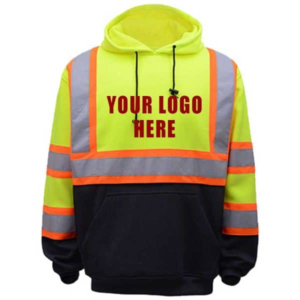 Safety Green Two-Tone Hooded Sweatshirt