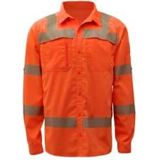 GSs-7506 Safety Orange Button Down Shirt