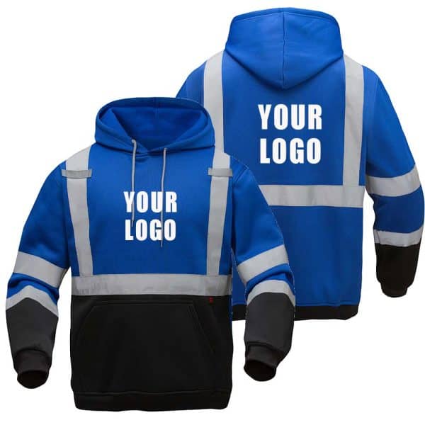 Custom Blue Safety Hoodie