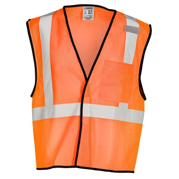 KISH-1194 Hook and Loop Safety Orange Vest