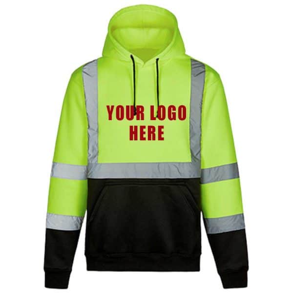 Max Apparel Custom Printed Safety Green Hooded Sweatshirt