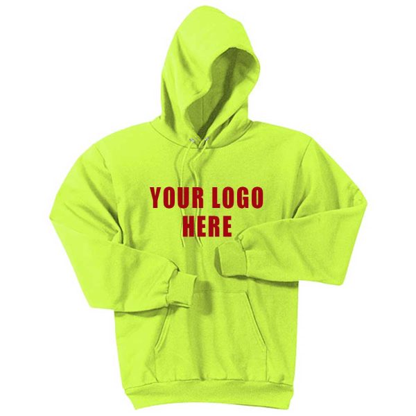 Custom Printed Safety Green Tall Hooded Sweatshirt