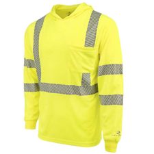 radians hooded t-shirt safety green with reflective stripes