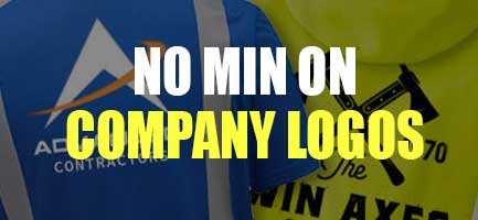 No Minimum on Printing Company Logos on your Safety Apparel